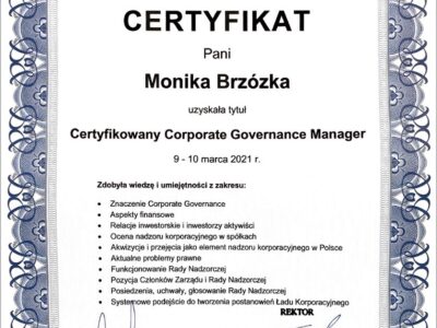 Corporate Governance Manager