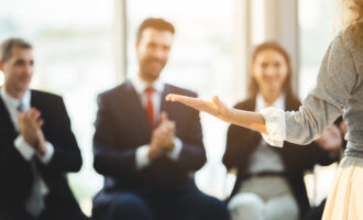 Close,Up,Hand,Business,Woman,Meeting,Blur,Background,People.,Meeting